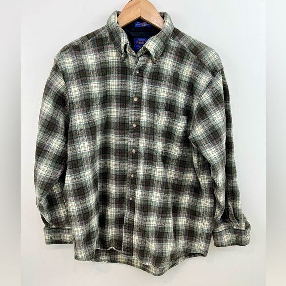 Pendleton Tops - 60’s Pendleton Pure Virgin 100% Wool Plaid Shirt Button Heritage Collection
